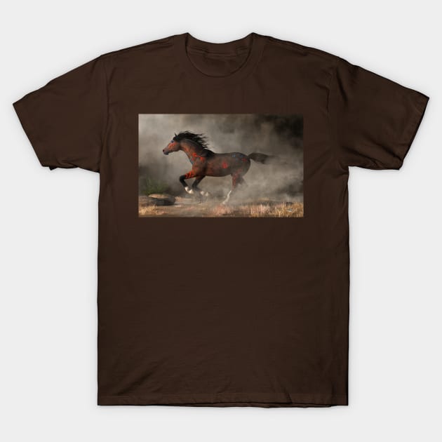 Galloping Warrior Horse T-Shirt by DanielEskridge